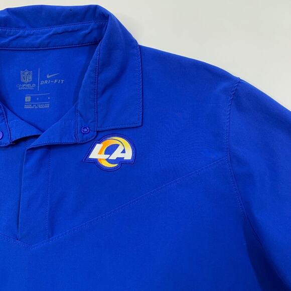 Nike Los Angeles Rams Shirt Mens L Large Royal Blue Dri Fit NFL On Field Polo - Picture 4 of 11